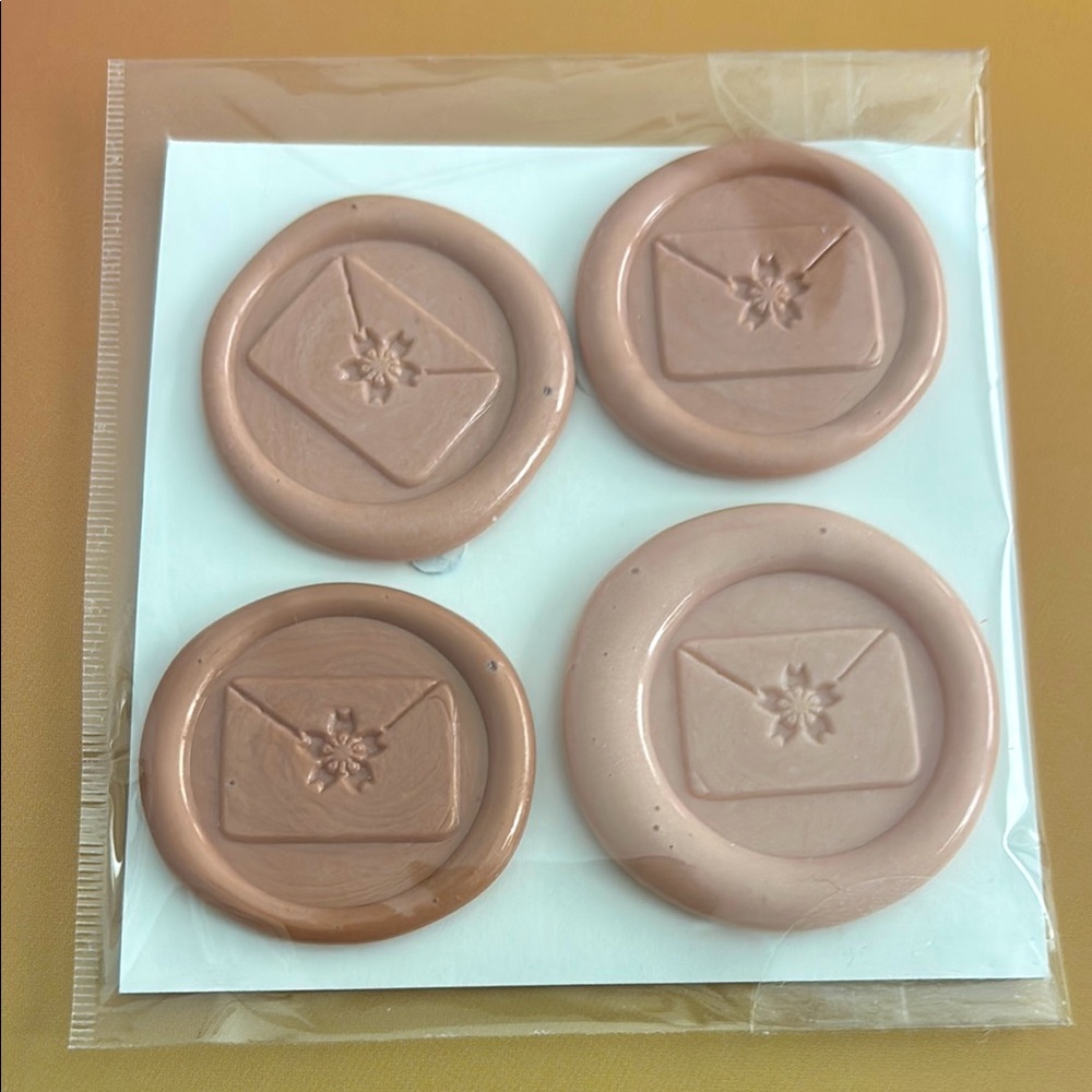 HANDMADE Wax Seals in Pink with Enevlope Sakura Flower Design NEW